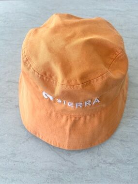 Orange Bucket Hat with White Sierra Embroidery